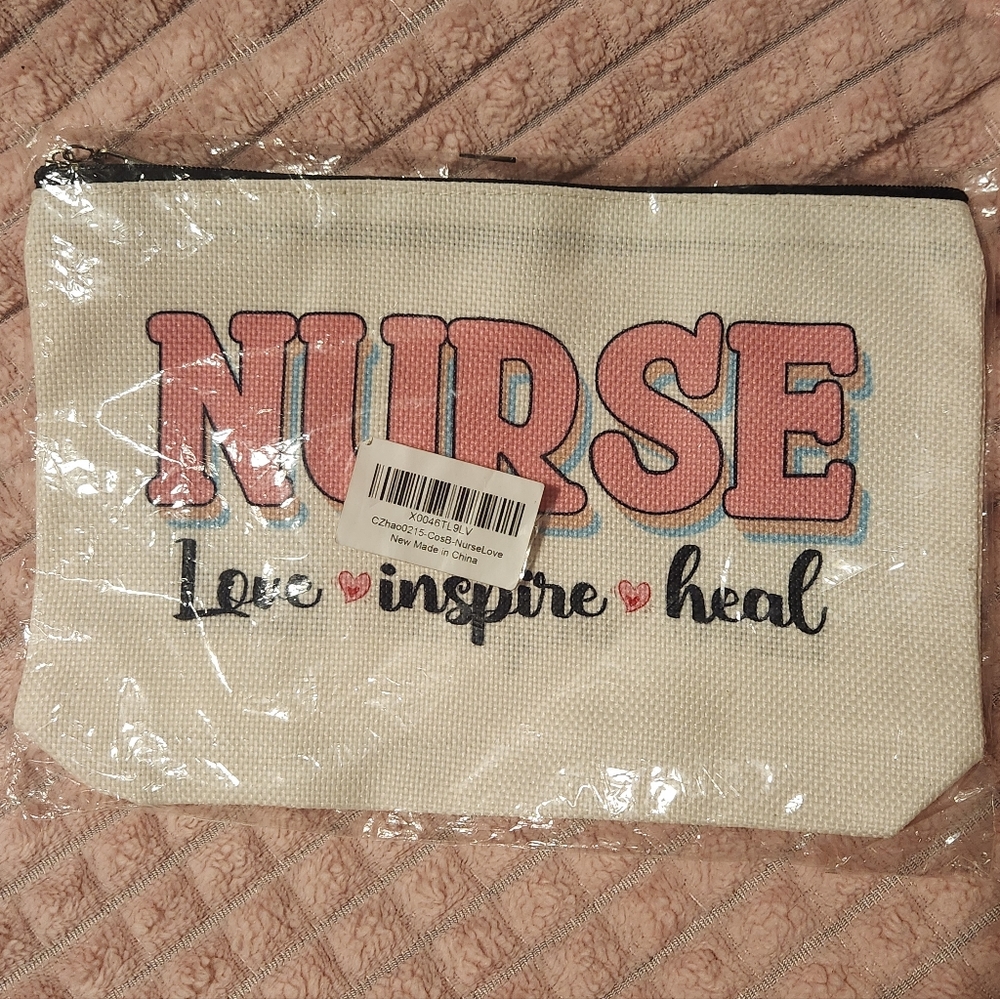 Nurse Canvas Pouch with Inspirational Text NWT